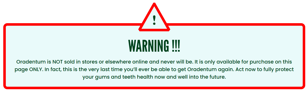 Oradentum warning 1